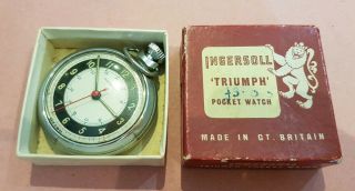 Vintage Ingersoll Triumph Pocket Watch,  Still In Its Box.  Order