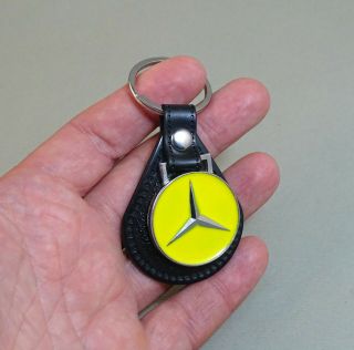 Vintage Yellow Mercedes Key Chain Ring