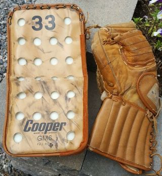 Vintage Cooper Gm6 Glove & Gm6 Blocker Hockey Goalie Full Right Matching Set