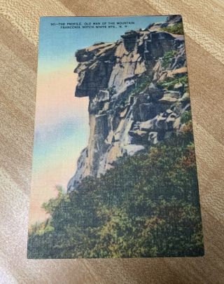 Vintage Post Card Old Man Of The Mountain