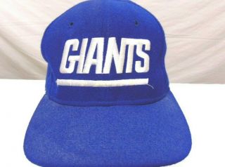 Vintage 90 ' s NY York Giants 100 Wool Blue Snapback Hat Sports Specialties 2