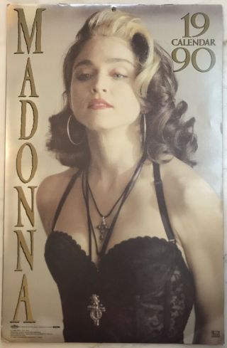 Madonna Vintage 1990 Wall Calendar Herb Ritts©️1989 Boy Toy Pepsi Like A Prayer