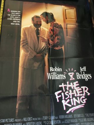 Vintage The Fisher King Robin Williams J Bridges Movie Theater Poster 2