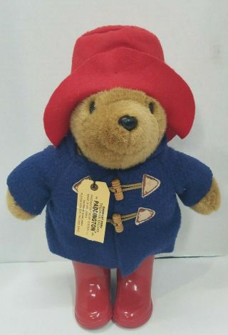Paddington Bear Darkest Peru To London Eden Toys Red Hat Boot Blue Coat Vintage