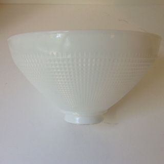 Vintage Corning Milk Glass 10 " D Torchiere Lamp Shade Waffle Pattern