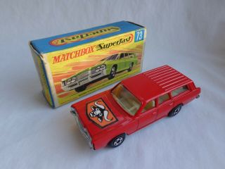 Vintage Matchbox Lesney Superfast No73 Mercury Commuter Red / " Bull " Boxed