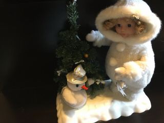 Rare Telco Vintage Snow Bunny Girl W Tree Christmas Motionette