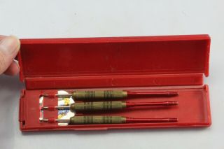 Vintage 1988 Unicorn Darts.  In Red Case.  Made In England.