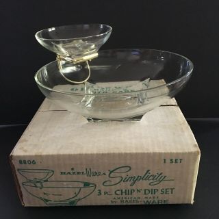 Vintage Hazel Atlas Simplicity Capri Clear Chip and Dip Set Box 2