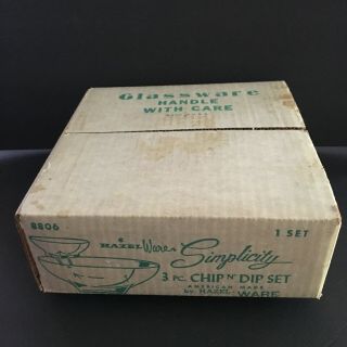 Vintage Hazel Atlas Simplicity Capri Clear Chip and Dip Set Box 3