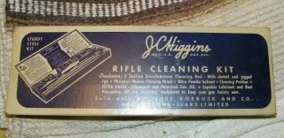 Vintage Tin Jc Hiuggins Fifle Cleaning Kit Complete