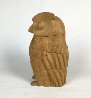 Vintage Arthur Court Design Owl Wood Carved Box