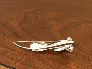 Vintage Hickok Fly Fishing Pole Rod & Reel Tie Bar Clip Clasp Signed Usa