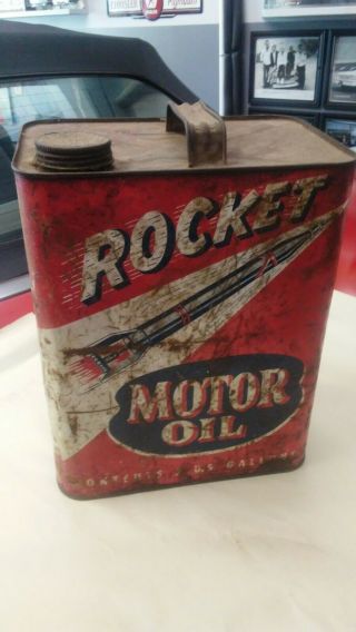 Vintage Advertising Two Gallon Rocket Service Station Oil Can