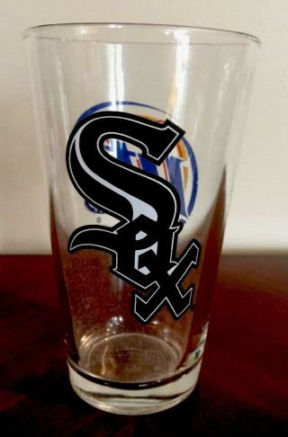 Chicago White Sox Miller Lite Beer Glass Pint Vintage Mlb Baseball