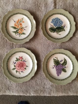 Vintage Princess House Exclusive Garden Plates (4),  Mounting Brackets