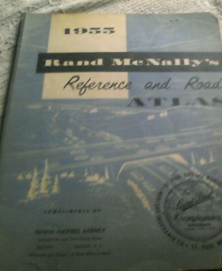 Vintage 1955 Rand Mcnally Reference And Road Atlas