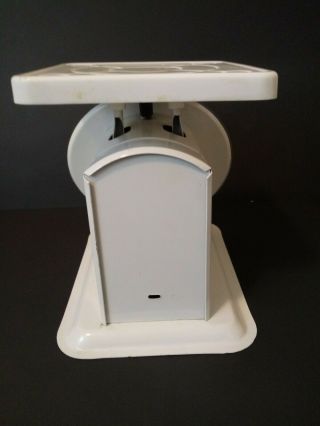 Vintage American Family Scale 25lb Kitchen Counter Metal Food Scale White 3