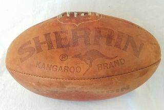 Vintage T.  W.  Sherrin Kangaroo Brand Australian Football Rare Sherrins No Air