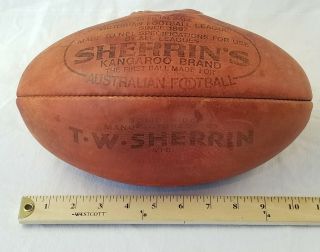 vintage T.  W.  sherrin kangaroo brand Australian football rare sherrins no air 4