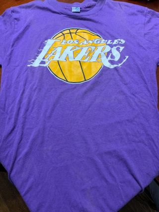 Vtg 80s Showtime Los Angeles Lakers World Champions Nba Shirt Soft Thin Lebron L