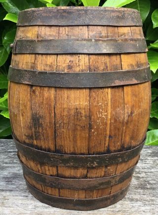 Small Old Vintage Italian Wine Cask Barrel Moscato Di Pantelleria Marsala 8.  5” T