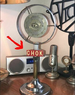 Vintage CHOK Radio Station Microphone Flag - 1940 ' s - 50 ' s - Canada - FLAG ONLY 2