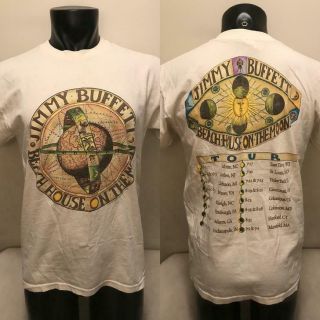 Vtg Jimmy Buffett Beach House On The Moon 1999 Tour Shirt Mens Large