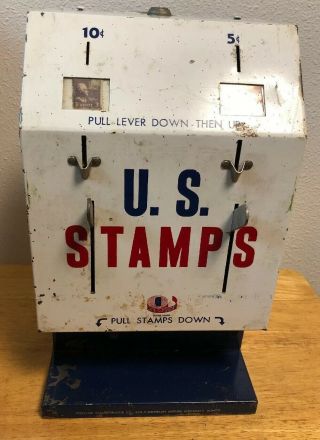 Vintage 5 & 10 Cent U.  S.  Postage Stamp Vending Machine Dispenser (no Key)