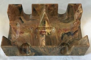 Vintage Nu - Dell Plastics Double Deck Card Tray No 30 Marbled Brown