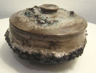 Glit Lava Covered Bowl Vintage Mid Century Modern 5 - 1/2 " Diameter