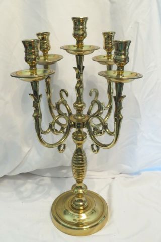 Vintage 5 Candle Brass Candelabra With Goose Heads.  Made In England