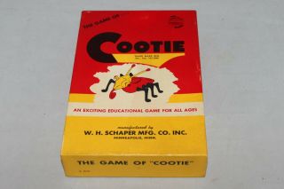 Vintage Antique 1949 The Game Of " Cootie " By W.  H.  Schaper Mfg.  Company Usa