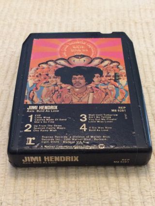 Jimi Hendrix Experience Axis: Bold As Love 8 Track Tape.  Vintage Rare