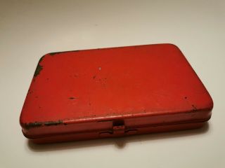 Vintage Snap On Tools Socket Wrenches Metal Case Container 4