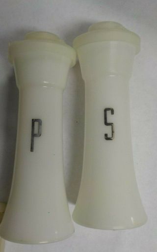 Vintage Tupperware White Hourglass Salt & Pepper Shakers 4 3/8 " Tall 831