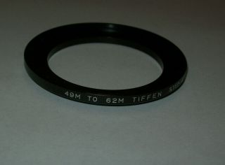 Vintage Tiffen 49 - 62mm Step Up Filter Ring Made In Japan In Its Box -