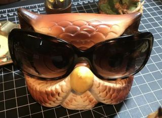 Vintage Mid Century Owl Figurine Made In Japan Eyeglasses Holder
