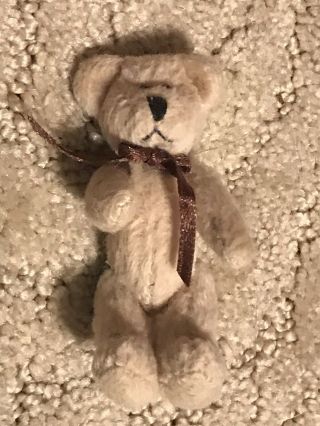Vintage Teddy Bear Mini Antique Bear Jointed 3 " Tall