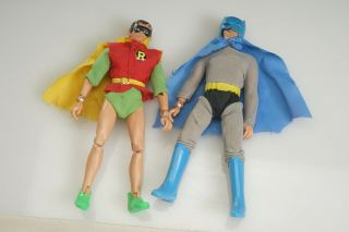 Vintage 1971 Mego Corp.  8 " Batman And Robin Action Figures