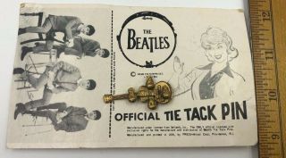 Vintage Beatles 1964 Guitar Tie Tack Pin 60 