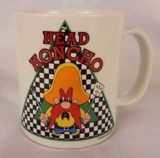 Vtg 1991 Warner Brothers Yosemite Sam Coffee Cup Mug " Head Honcho " Looney Tunes