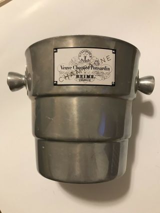 Vintage Aluminum Veuve Clicquot Ponsardin Champagne Ice Bucket Cooler Reims