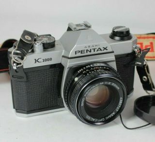Asahi Pentax K1000 Camera w/ Case 135mm Lens & Other Accessories Vintage Film 2