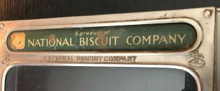 Vintage Nabisco Advertising National Biscuit Co Display Glass Top Tin Box Cover 5