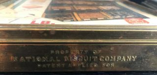 Vintage Nabisco Advertising National Biscuit Co Display Glass Top Tin Box Cover 7