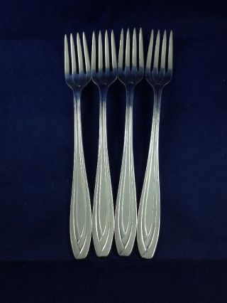 Vintage Set Of 4 Rogers 1847 Silhouette Pattern Grille Forks