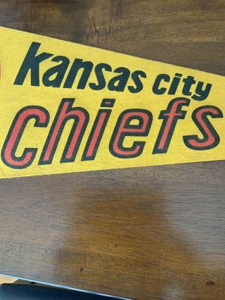 Vintage 1960 ' s Kansas City Chiefs NFL Football Sports Pennant 30 Inches 3
