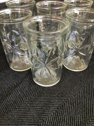 Vintage Anchor Hocking Atomic Star Burst Jelly Jar Juice Glasses (set Of 6)