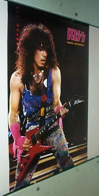 Kiss Paul Stanley Stage W/guitar Vintage Poster